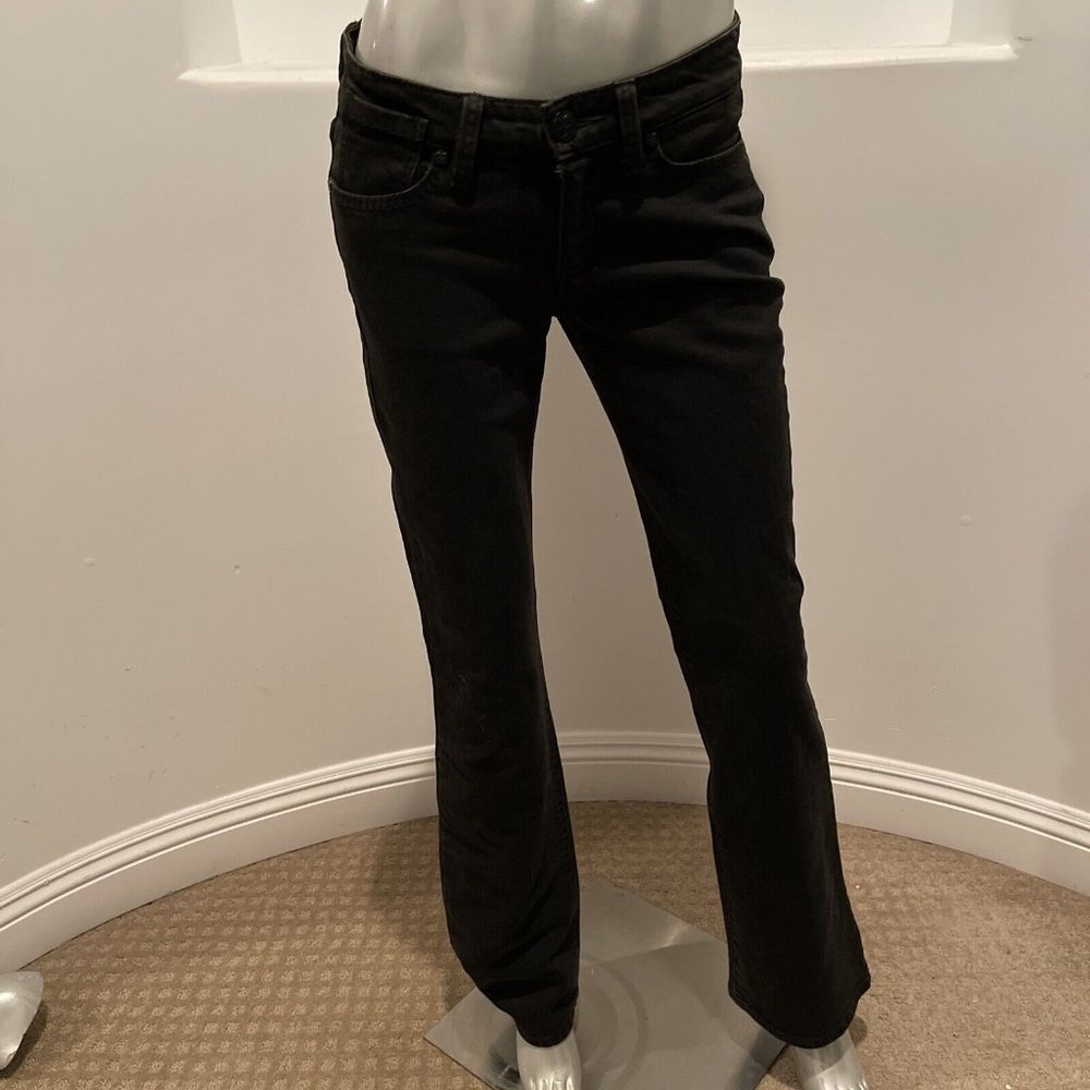 BCBGMAXAZRIA Agnes Boot Cut Storm Jeans In Black Size 27